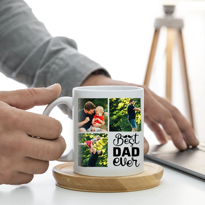 Print your own Father's Day personalised photo mug for Dad online with Rapidstudio